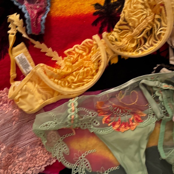 ✨ LOT designer Christian Dior underwear pink logo bra  lacy sexy panty S M cute - Picture 5 of 7